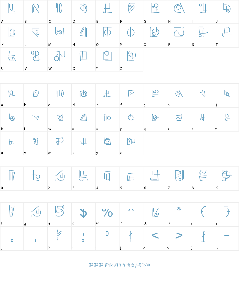 XiDus Lang ombwha Font Character